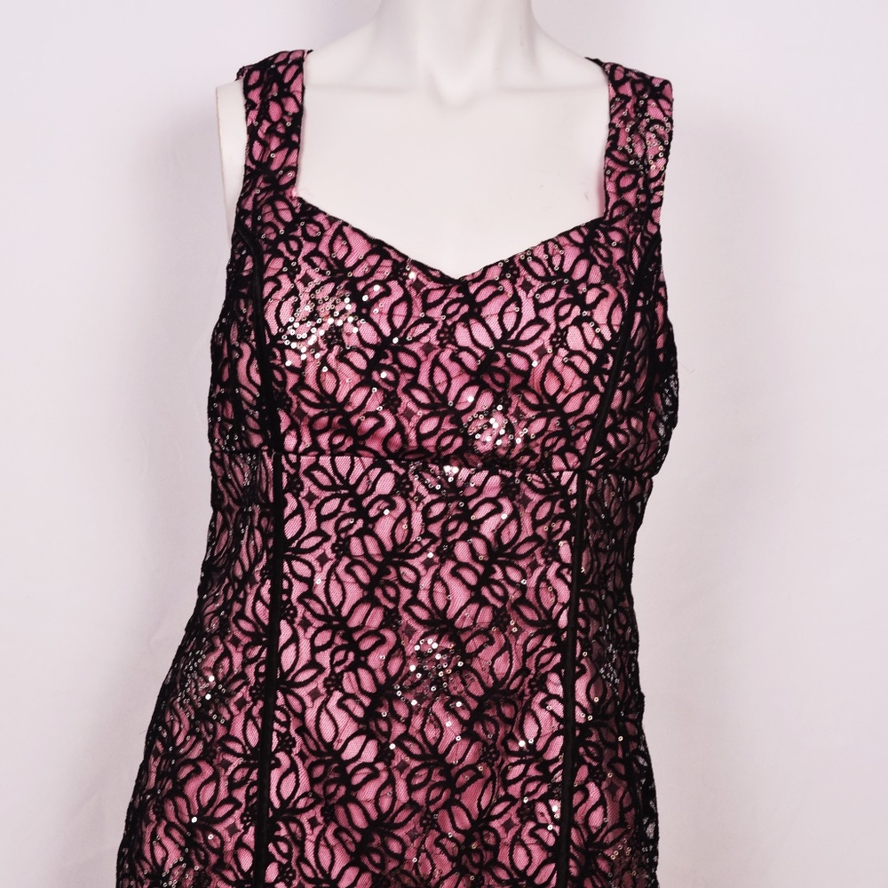 BCX Black Lace on Pink Cocktail/Party Dress (13)